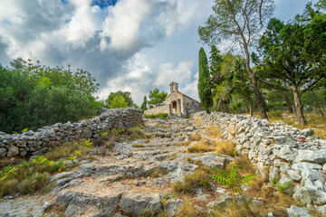 Canvas Print - Church of Our Lady of the Rosary on Hvar island in Croatia