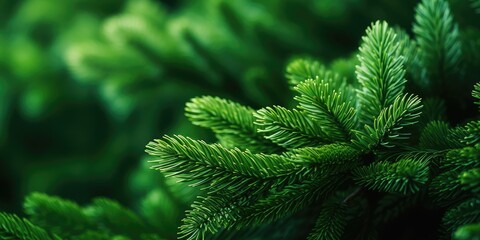 Wall Mural - christmas green tree branch. christmas green fir and pine tree branches