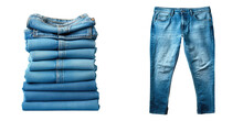 Blue Jeans Pants On A Transparent Background