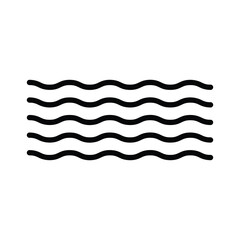 Poster -  Sea waves line icon, outline flat illustration on white background..eps