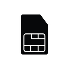 Poster -  Sim card icon, solid vector flat illustration on white background..eps