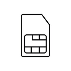 Poster - Sim card line icon, , linear style flat illustration on white background..eps
