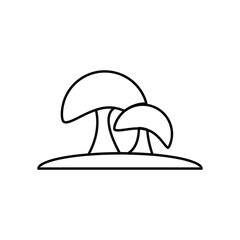 Poster - mushrooms vector icon. Mushroom plant liner illustration on white background..eps