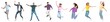 © New Africa - People jumping on white background, collage with photos