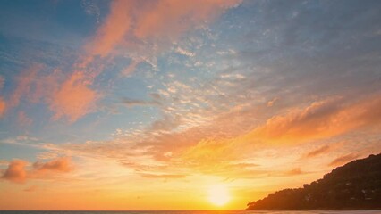 Wall Mural - timelapse day to night sweet sunset landscape Amazing light of nature cloudscape sky in twilight..Nature video High quality footage in nature and travel concept..amazing colorful cloud in sky