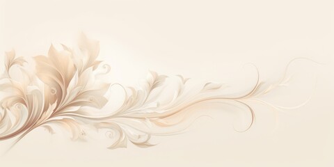 Wall Mural - Beautiful abstract beige and white pencil drawing floral design background. beautiful Generative AI AIG32