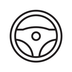 Steering wheel icon. Car, auto vector line icon. Automobile, machine, drive symbol. Linear style sign for mobile concept and web design. Wheel symbol illustration.