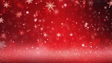 Red Christmas Background With Snowflakes