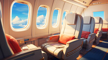 there are many seats in the airplane with windows open Generative AI