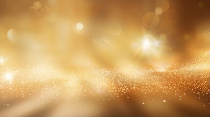 Background with gold Christmas lights and blast of light