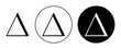 delta vector symbol set. greek letter delta icon in black color.
