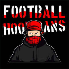 Football Fans use bucket hat casual style hooligan with red white color