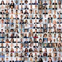 Poster - Diverse Business People Faces Collage