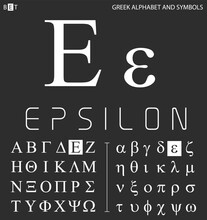 Greek Alphabet And Symbols, Epsilon Letter With Pronunciation.