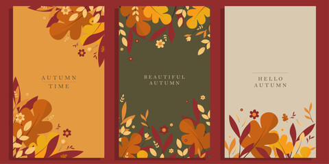 Wall Mural - Autumn banner set