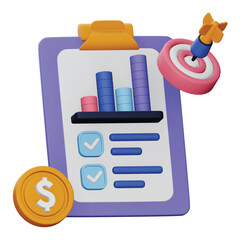 Poster - Business planning 3d rendering isometric icon.