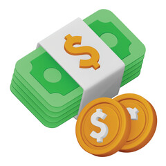 Poster - Dollar coins 3d rendering isometric icon.