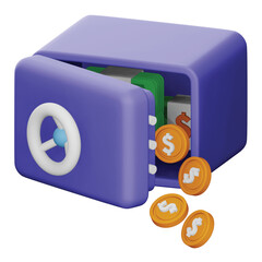 Poster - Money box 3d rendering isometric icon.