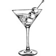 Hand drawn Martini Cocktail Drink