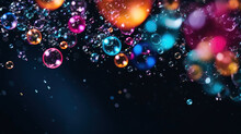 Close-up Colorful Bubbles With Dark Background