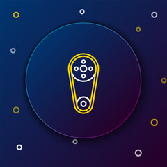 Sticker - Line Timing belt kit icon isolated on blue background. Colorful outline concept. Vector