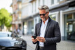 © Andrii  - Urban Commuter Renting a Bicycle via Smartphone