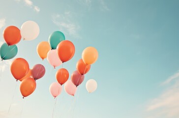 Wall Mural -  colorful balloons flying in the sky