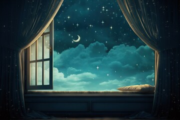 out art space view open copy room window window art night copy sky room view open stars surreal space sky fairy digital fantasy moon tale night illustration moon background tale artwork s fairy