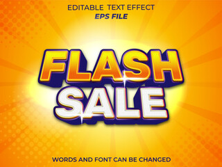 Poster - flash sale text effect, font editable, typography, 3d text. vector template
