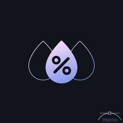 Poster - humidity level icon with water drops