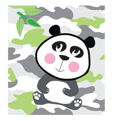 Canvas Print -  cute panda print vector art