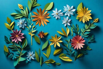 Wall Mural - beautiful background with colorful flowers. AI Generated