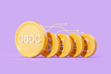 Poster - CBDC coins with different currencies, network and connection