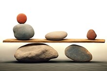 Ornamental Nature Concept Care Stability Seesaw Rock Zen Stone White Isolated Rock Simplicity Balancing Balanced Balancing Stones Background B Equality Harmony Pebble Heap Stone Balance Scale Stack