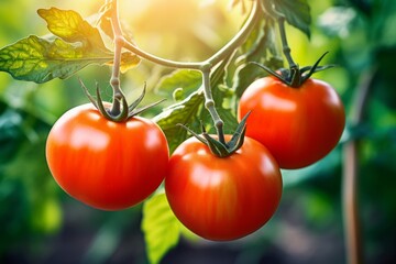 Green branch home grown tomato generative ai