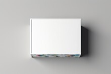 Delivery Branding Mockup Empty High Design Box Corrugated Mailing Mai Electronic Container Mail Up White Blank Shipping Cardboard Cardbox Lid Mock-up Gift Postal Isolated Box Postal Cardboard Flip