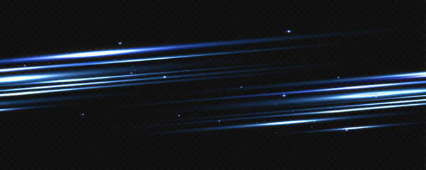 Wall Mural - vector illustration in blue color. set of light effects. glare and flash. bright beams of light. glo