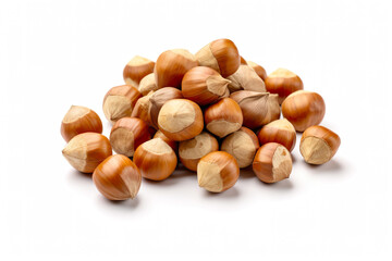Wall Mural - hazelnuts isolated on white background