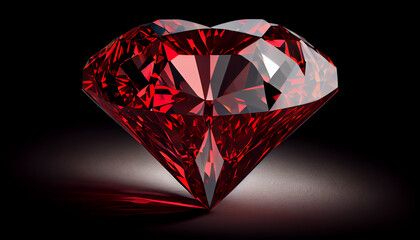 Diamond red for single on valentines day with isolated background, Ai generated image 