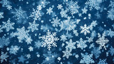 Fototapeta  - Christmas background with snowflakes, generative ai 