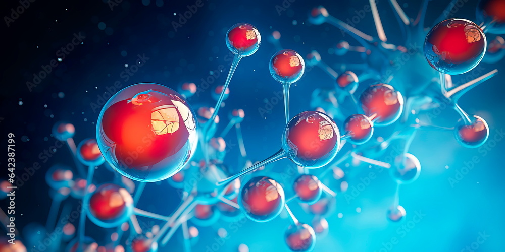 water molecule (H?O) with the structure of the hydrogen and oxygen ...