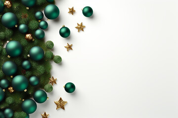 Poster - Christmas tree with white background top view Sale Banner  Generative AI technology.