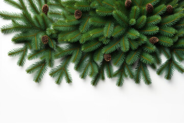 Poster - Christmas tree with white background top view Sale Banner  Generative AI technology.