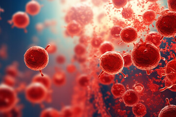 Poster - Antigen-antibody reactions in the bloodstream Generative AI technology.