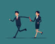 © izen - Team passed from hand to hand relay baton. Business relay