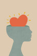 © ADDICTIVE STOCK - Concept of mental health of human open head and heart against gray wall