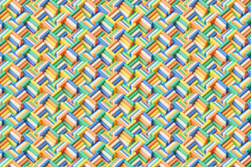 3d illustration colorful   geometric pattern . Set of  geometry shapes , pattern.