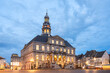 Maastricht City Hall (Stadhuis) and market square at dusk, Netherlands