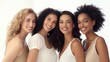 © Fotos97 - women of different races. Group portrait of four beautiful ladies with different skin and hair color.