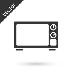 Wall Mural - Grey Microwave oven icon isolated on white background. Home appliances icon. Vector